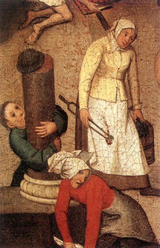 BRUEGHEL, Pieter the Younger Proverbs (detail) d Sweden oil painting art